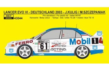 Decal – Mitsubishi Lancer EVO VI  - Deutschland rally 2003 1/43
